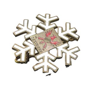 ORIOLE PATTILU 925 Silber Vintage Sestriere Stadt Schneeflocke Brosche Pin BP7774