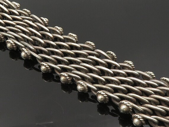 925 Sterling Silver - Vintage Twisted Rope & Bead… - image 4