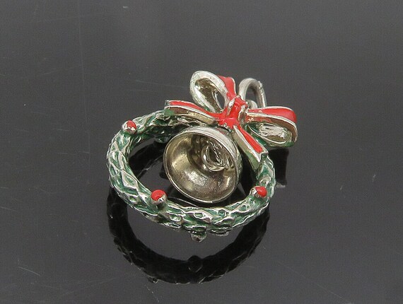 925 Sterling Silver - Vintage Christmas Wreath Pe… - image 3