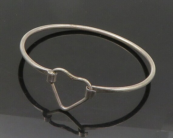 925 Sterling Silver Vintage Open Love Heart Hook Bangle Bracelet BT8535 Etsy Australia