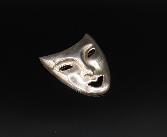 925 Sterling Silver - Vintage Carved Comedy Theat… - image 2
