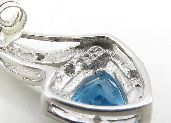 925 Silver - Vintage Genuine Diamond & Blue Topaz… - image 6