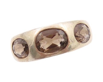 925 Sterling Silver Vintage Ring MEXICO Trible Life Carved Sz 8.5 RG32721