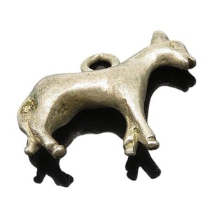 925 Sterling Silver Vintage Petite Dark Tone Goat Animal Pendant PT15505