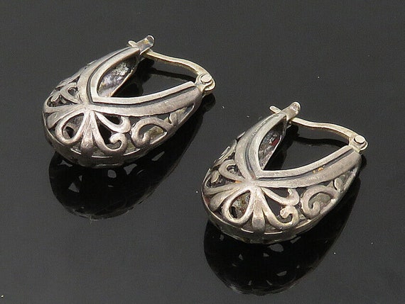 925 Sterling Silver - Vintage Scroll Design U Sha… - image 1