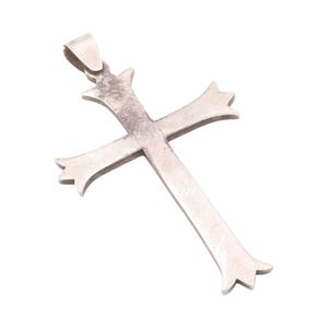925 Sterling Silver Vintage Pendant MEXICO Dark Tone Religious Cross PT23996