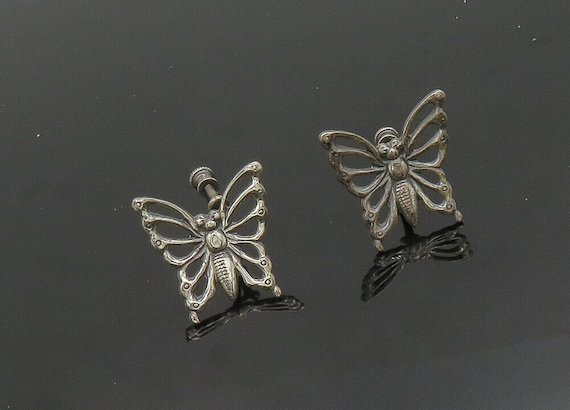 925 Sterling Silver - Vintage Dark Tone Butterfly… - image 2