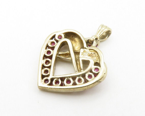 925 Sterling Silver - Shiny Ruby Gold Plated Open… - image 4