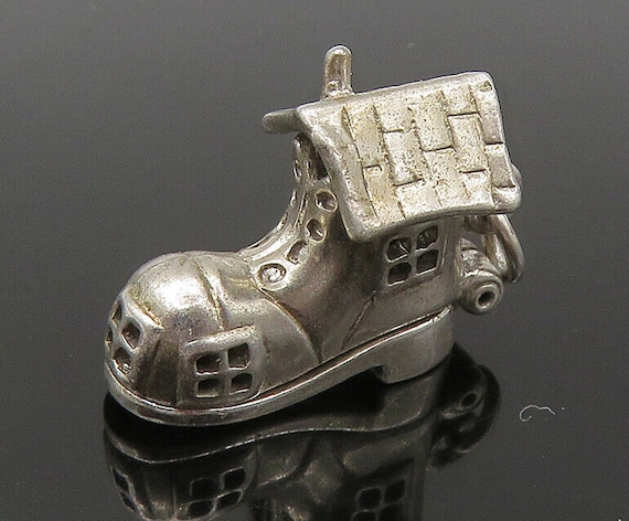 925 Sterling Silver - Vintage Petite House Boot M… - image 1