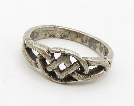 925 Sterling Silver - Vintage Celtic Knot Dark To… - image 5
