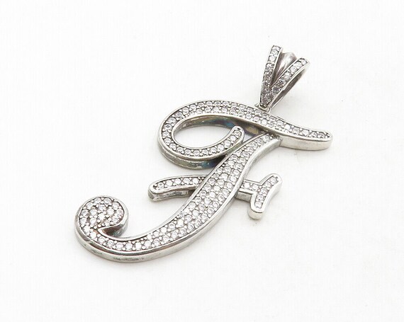 925 Sterling Silver - Shiny Cubic Zirconia Letter… - image 2