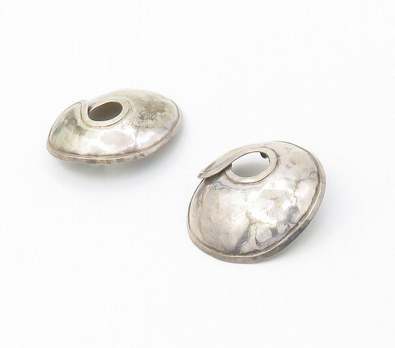 925 Sterling Silver & 14K GOLD - Vintage Hammered… - image 3