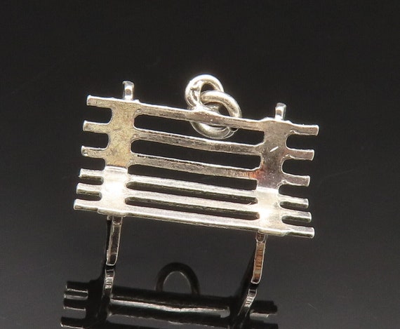 925 Sterling Silver - Vintage Open Park Bench Cha… - image 1