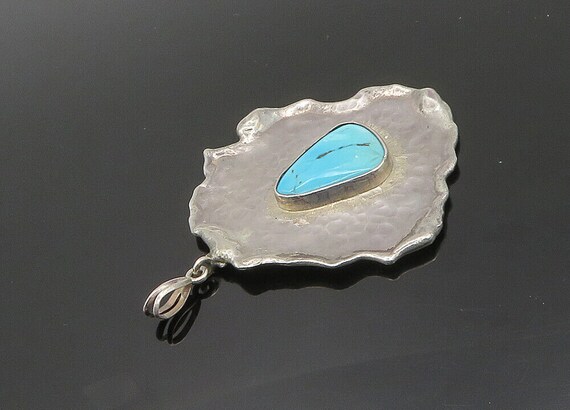 925 Sterling Silver - Vintage Turquoise Shiny Scu… - image 4