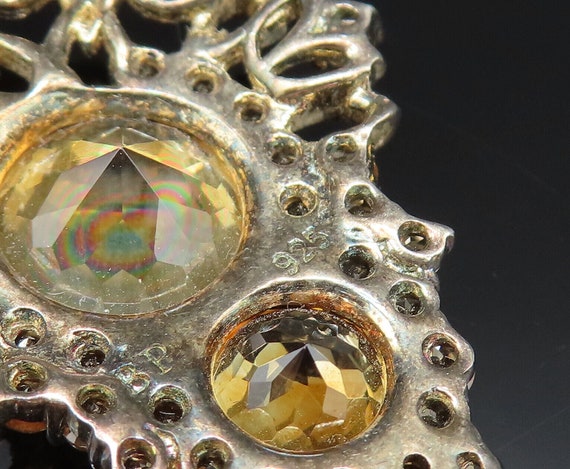 925 Silver - Vintage Beautiful Dancing Citrine Ch… - image 8