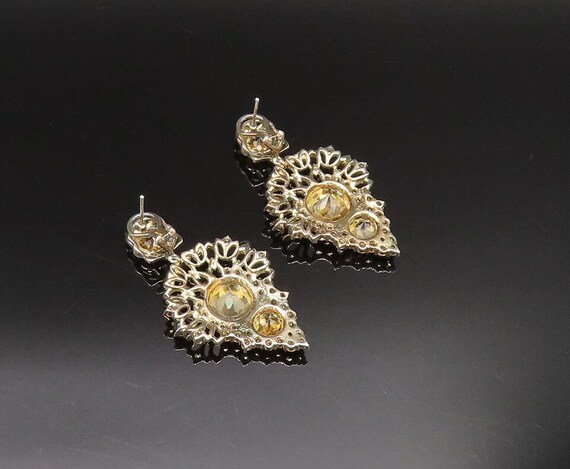 925 Silver - Vintage Beautiful Dancing Citrine Ch… - image 5