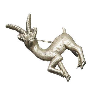 CORO 925 Sterling Silver Vintage Antique Rare Gazelle Brooch Pin BP8501