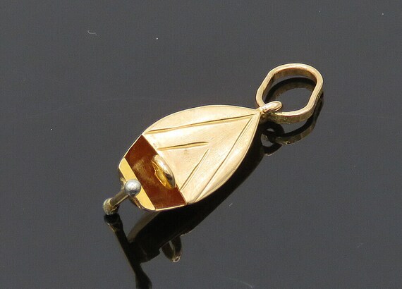 18K GOLD - Vintage Shiny Rose Gold Arrow Etched M… - image 2