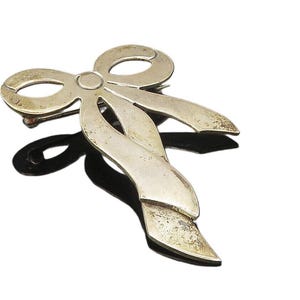 925 Sterling Silver Vintage Shiny Smooth Bow Tied Ribbon Brooch Pin BP3518