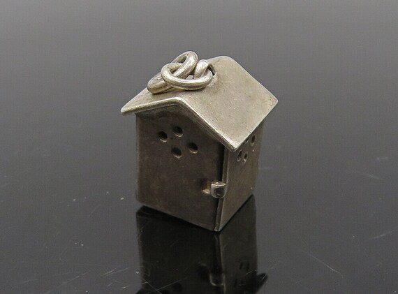 925 Sterling Silver - Vintage Petite Bird House M… - image 1