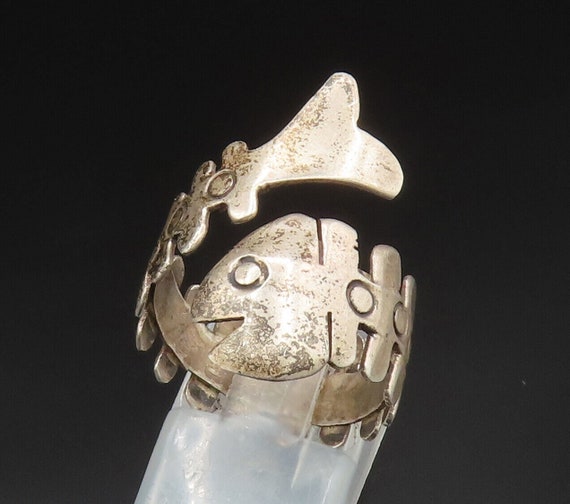 MEXICO 925 Sterling Silver - Vintage Fish Bone Cu… - image 1