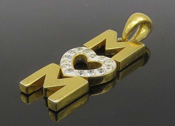 925 Sterling Silver - Shiny Topaz Mom Love Heart … - image 1