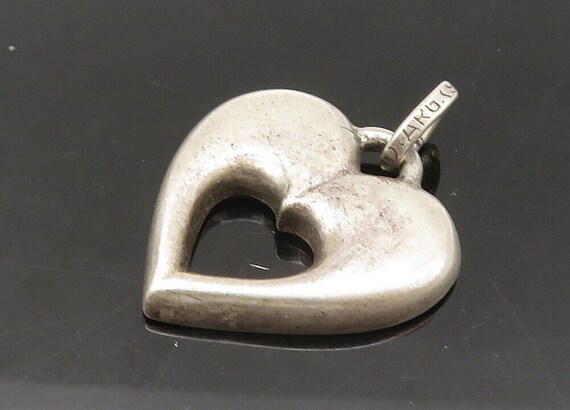 925 Sterling Silver - Vintage Open Love Heart Smo… - image 3