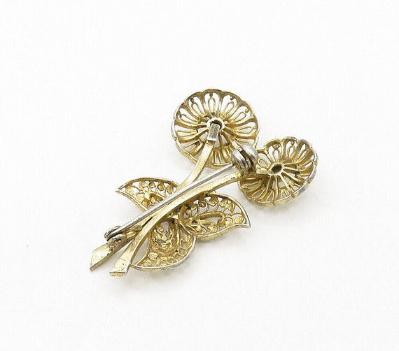 GERMANY 925 Silver - Vintage Gold Plated Filigree… - image 4