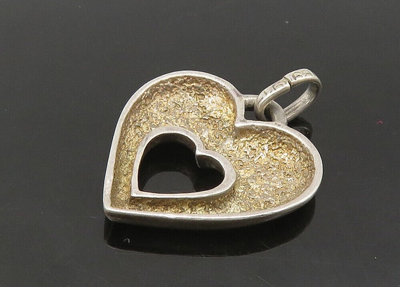 925 Sterling Silver - Vintage Open Love Heart Smo… - image 5