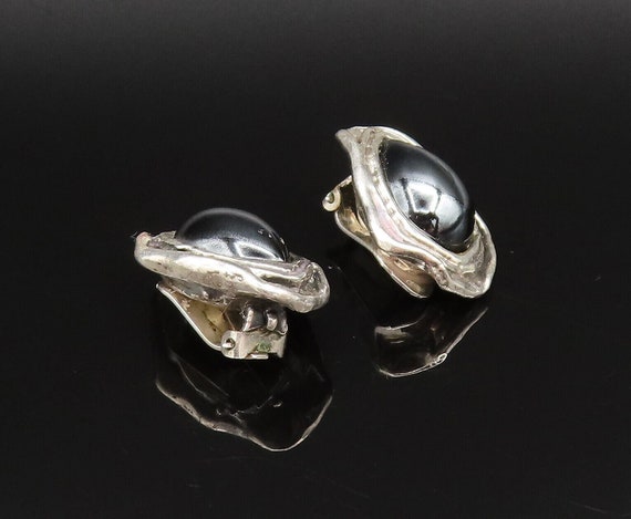 925 Sterling Silver - Vintage Modernist Hematite … - image 4