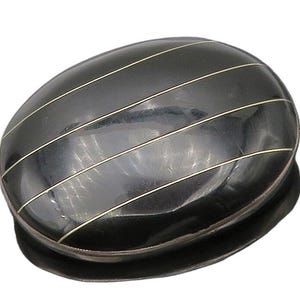 CII MEXICO 925 Sterling Silver Vintage Black Onyx Striped Brooch Pin BP6139