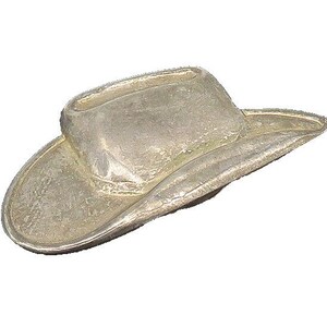 SOUTHWESTERN 925 Silver Vintage Shiny Cowboy Hat Button Cover TR3040