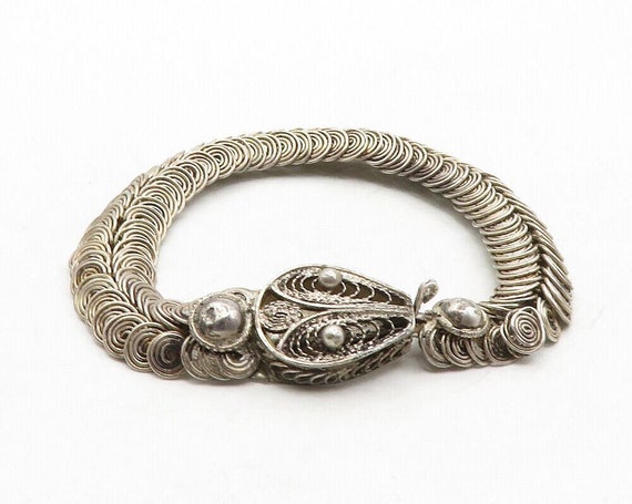 925 Sterling Silver - Vintage Antique Spiral Swir… - image 4