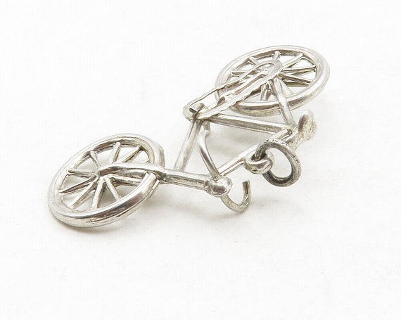 925 Sterling Silver - Vintage Shiny Bicycle Motif… - image 3