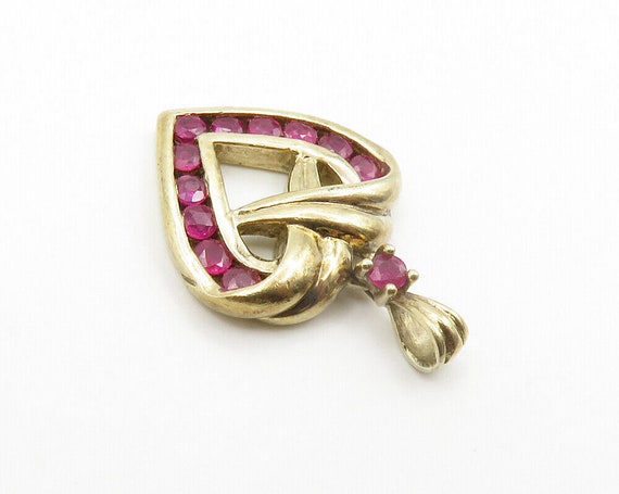 925 Sterling Silver - Shiny Ruby Gold Plated Open… - image 3