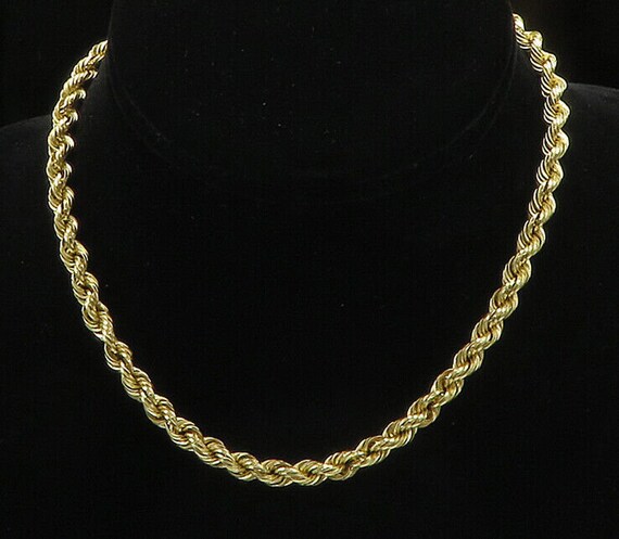 14K GOLD - Vintage Shiny Rope Twist Minimalist Ch… - image 1