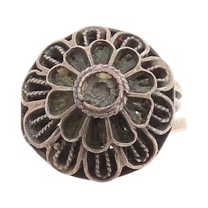 925 Sterling Silver Vintage Ring Darek Tone Modernist Cross SZ 8.5 RG32253