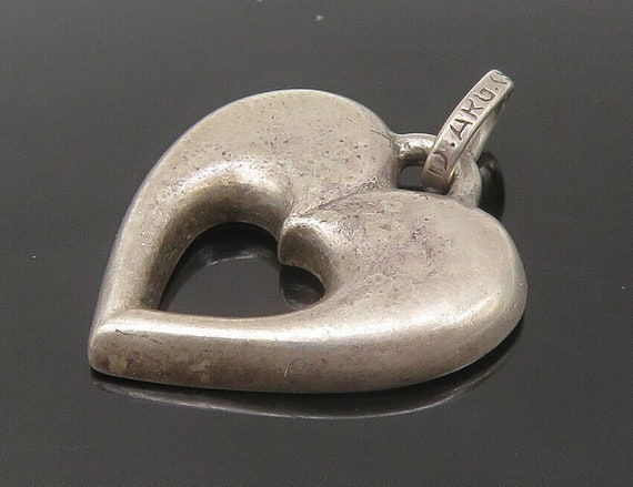 925 Sterling Silver - Vintage Open Love Heart Smo… - image 1