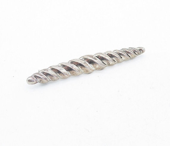 925 Sterling Silver - Vintage Shiny Hollow Twist … - image 2