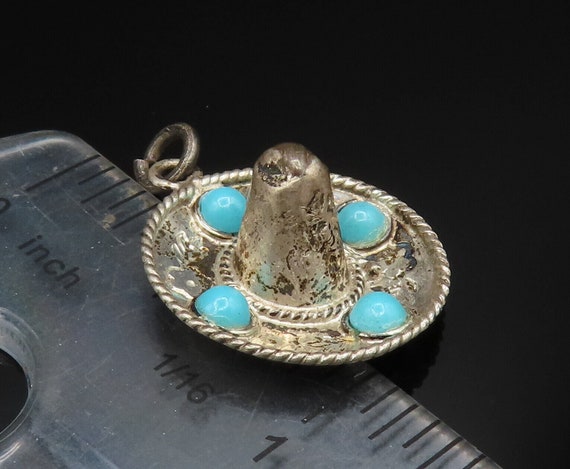 925 Sterling Silver - Vintage Cabochon Turquoise … - image 2