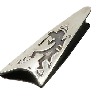 NAVAJO 925 Sterling Silver Vintage Oxidized Kokopelli Dancer Pendant PT10445