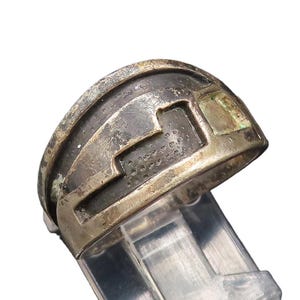 SOUTHWESTERN 925 Silver Vintage Carved Wavy Detail Band Ring Sz 8 RG26070