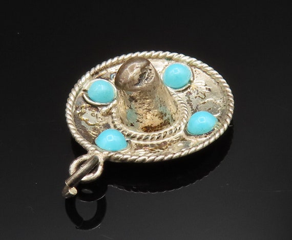 925 Sterling Silver - Vintage Cabochon Turquoise … - image 4