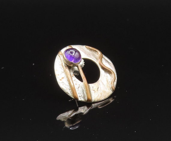 925 Sterling Silver - Vintage Two Tone Open Disc … - image 3