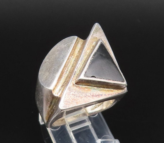 925 Sterling Silver - Vintage Modernist Triangle … - image 1