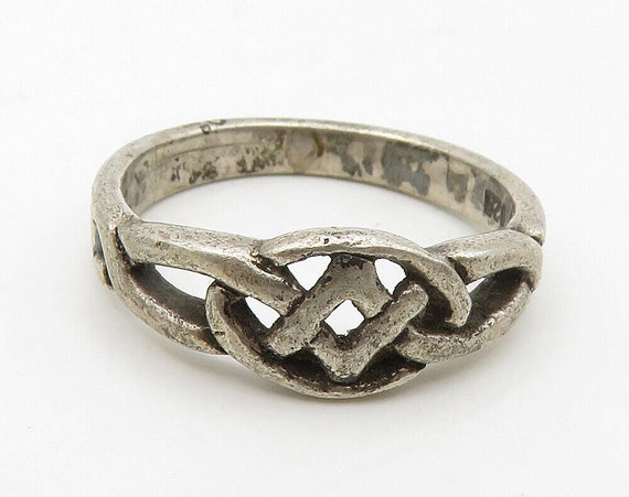 925 Sterling Silver - Vintage Celtic Knot Dark To… - image 2