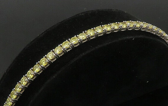 925 Sterling Silver - Vintage Yellow Cubic Zircon… - image 1