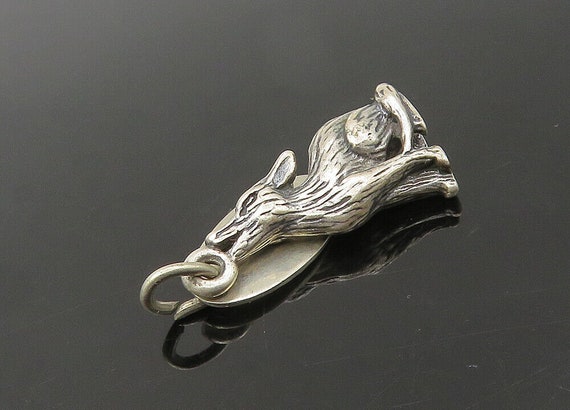 925 Sterling Silver - Vintage Howling Wolf Yellow… - image 4