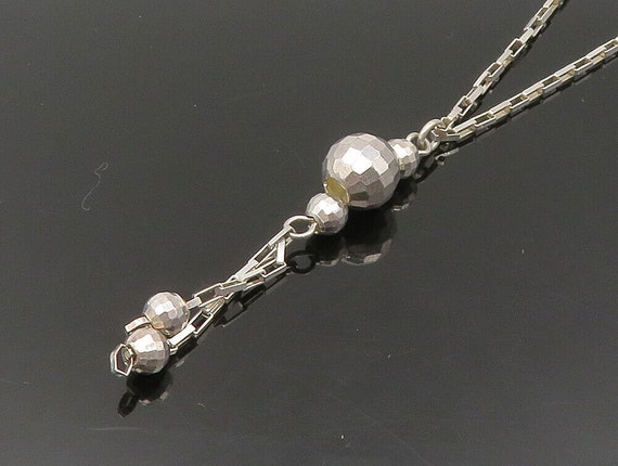 925 Sterling Silver - Vintage Shiny Disco Ball Ch… - image 4