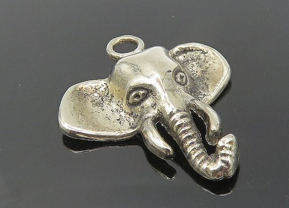 925 Sterling Silver - Vintage Shiny Elephant Head… - image 1